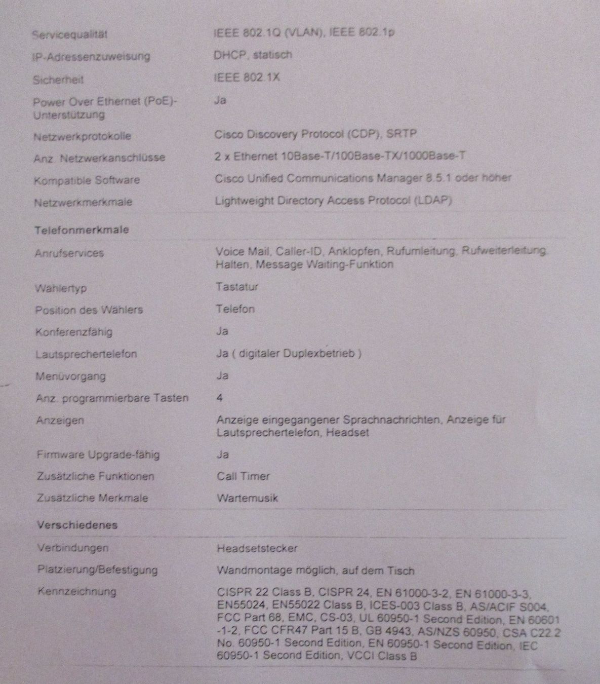 Cisco Telefoni: Neues Cordedphone IP 7841 / CISCO – Nuovo e nell'imballaggio originale da Flumenthal venduto da novbra 3