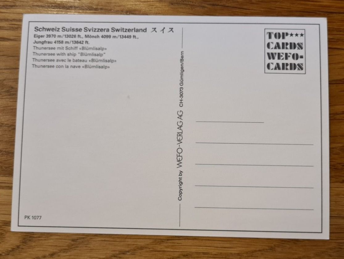 Cartoline postali: Thunersee mit Schiff "Blümlisalp", Ansichtskarte – Nuovo (secondo la descrizione) da Winkel venduto da Heuresis 1