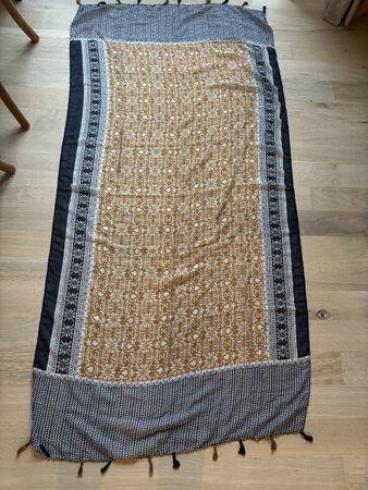 Schal blau/ gelb gemustert