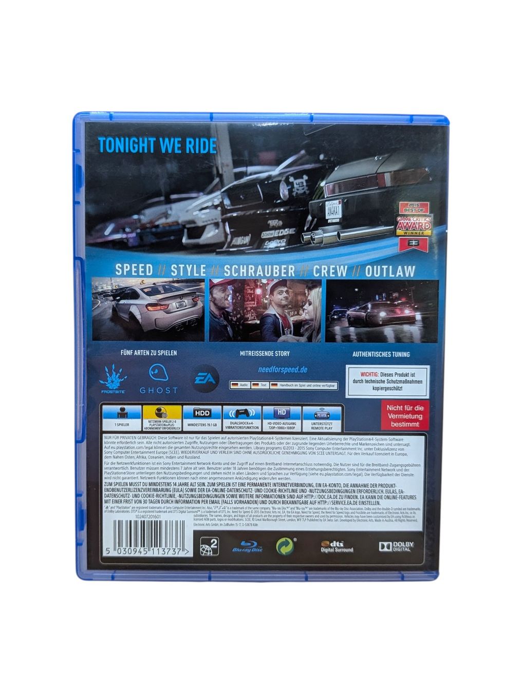 Sony Giochi: Need for Speed Playstation 4 (PS4) – Usato da Domat/Ems venduto da IsseldorsShop 1