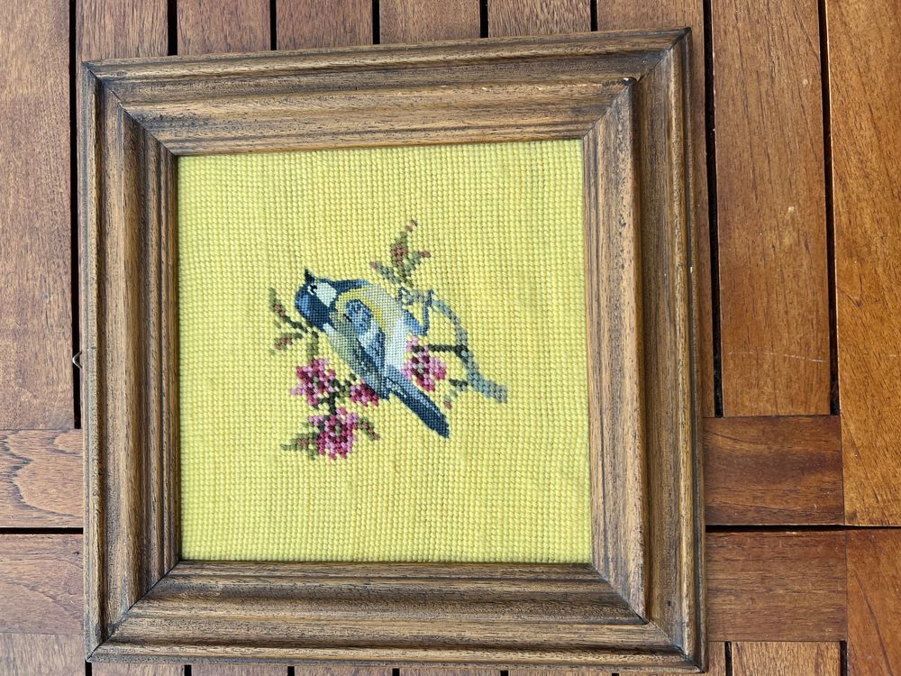 Kit Point De Croix Trio D'oiseaux De Printemps, Motifs Magazines, Avec Toile Aida Et Fils, Occasion