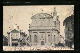 Yverdon, Strassenpartie mit Gebädeansic