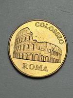 Monnaie commémorative Colisée Roma Italie en doré 