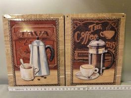 ❗Jetzt = 9.50 Fr. !!❗2 Blechschilder Nostalgie Coffee Bilder