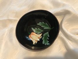 Holzschale mit Blumenmotiv, Kokos