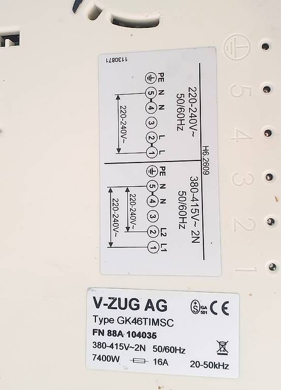 V-Zug Herde: Induktionskochfeld- Induktionsplatte, V-Zug – Gebraucht aus Winterthur von BauTeilLaden2000 2