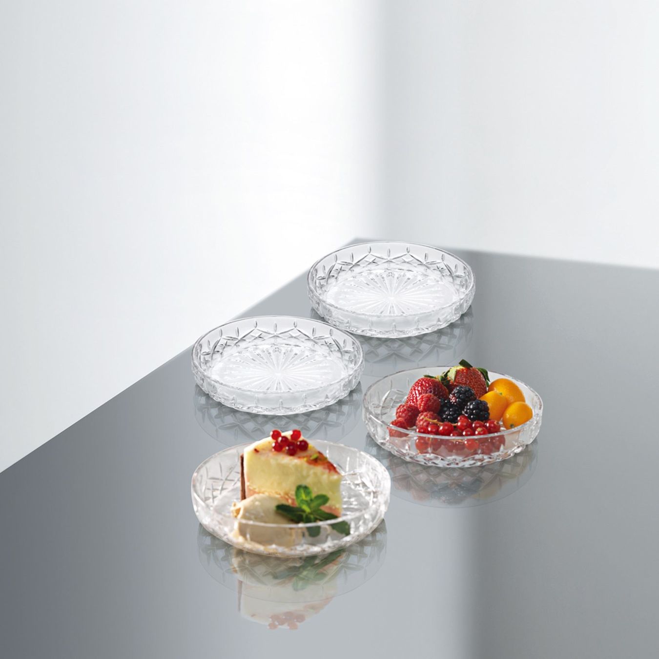 Teller: Glaceteller aus Glas HARVEY Set 4 Stk – Neu und originalverpackt aus Wettingen von kochshop 1