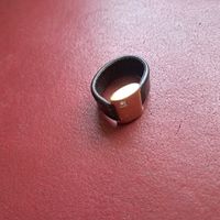 Ring Swatch Leder Goldfarben mit Zirkonia Grösse 