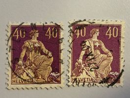 Sitzende Helvetia mit Schwert SBK 107 + 112