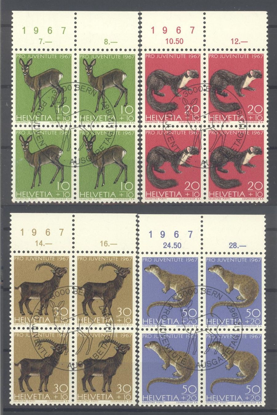 Tutti i francobolli: Pro Juventute, 1967, Viererblock, ET – Usato da Willisau venduto da Vollstempel