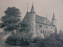 Antike Lithographie, Schloss Pont de Thièle