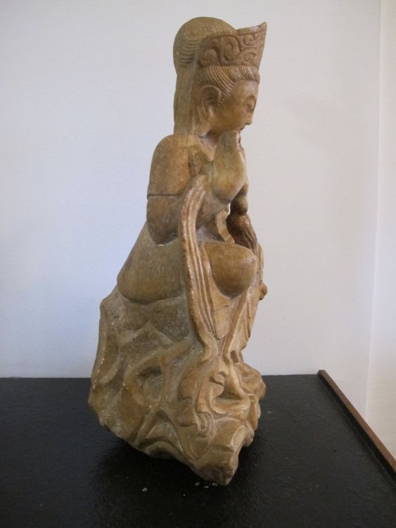 Sanxingdui Wächter-Statue - Antike Chinesische Kupfer-Figur | Elegante Deko Für Wohnzimmer & Büro | 5x2 Cm