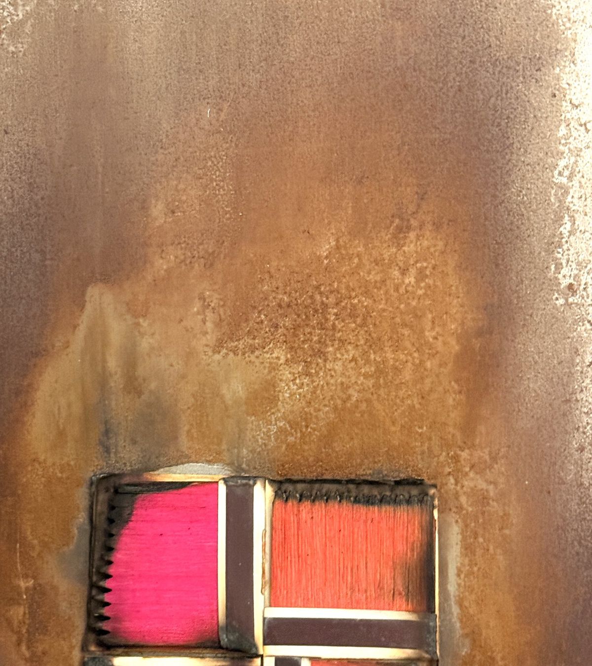 Gemälde: Bernard Aubertin - Dessin de feu auf Metall - 50 x 50 cm. – Gebraucht aus Ponte Tresa von 11GalleriaAlterEgo11 7