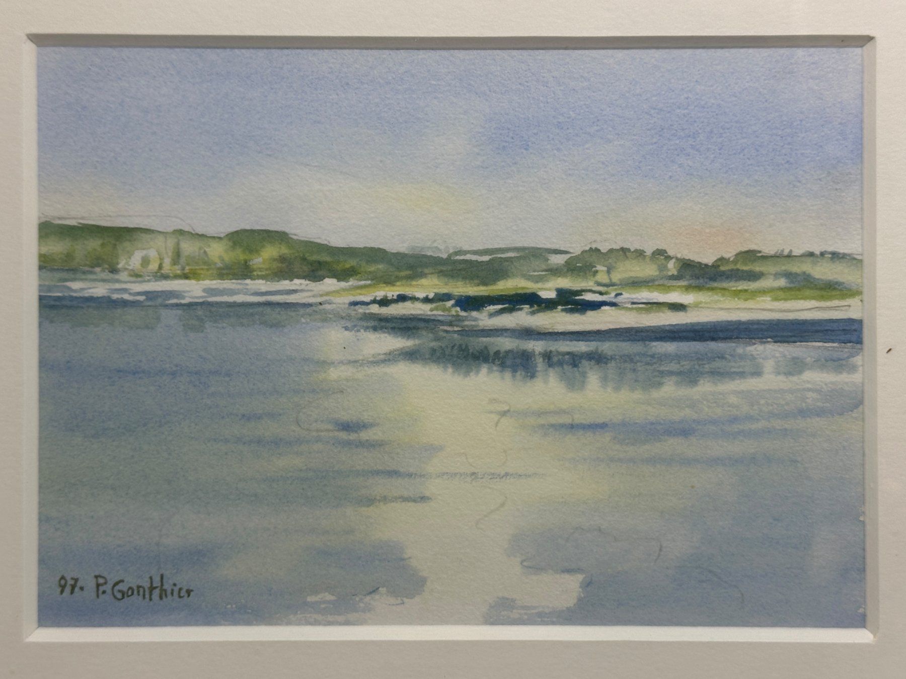 Dipinti: Pascal GONTHIER - Aquarelle originale paysage Lac Léman – Usato da Morges venduto da vintix 2