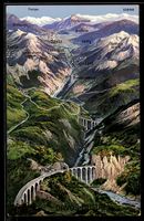 Davos-Filisur, Ortsansicht mit Viadukten