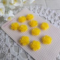 10 Applique Rose 1,5cm gelb jaune flatback Applikation charm