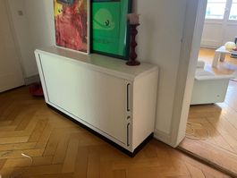 Sideboard Schrank weiss mit Lamellentür
