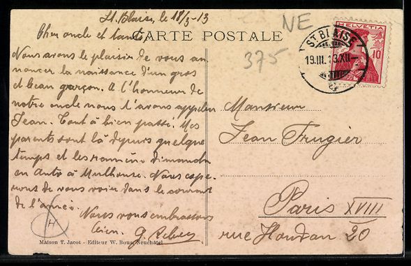 Cartes postales: St-Blaise, Vue générale avec église e – D'occasion à Berlin par bartko-reher 1