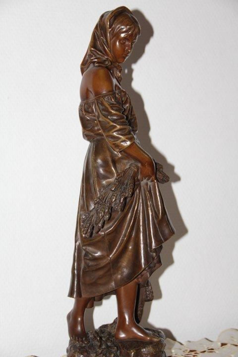 Sculture & Statue: Antique sculpture en bronze signe . – Usato da Praz (Vully) venduto da pikuluka1 3