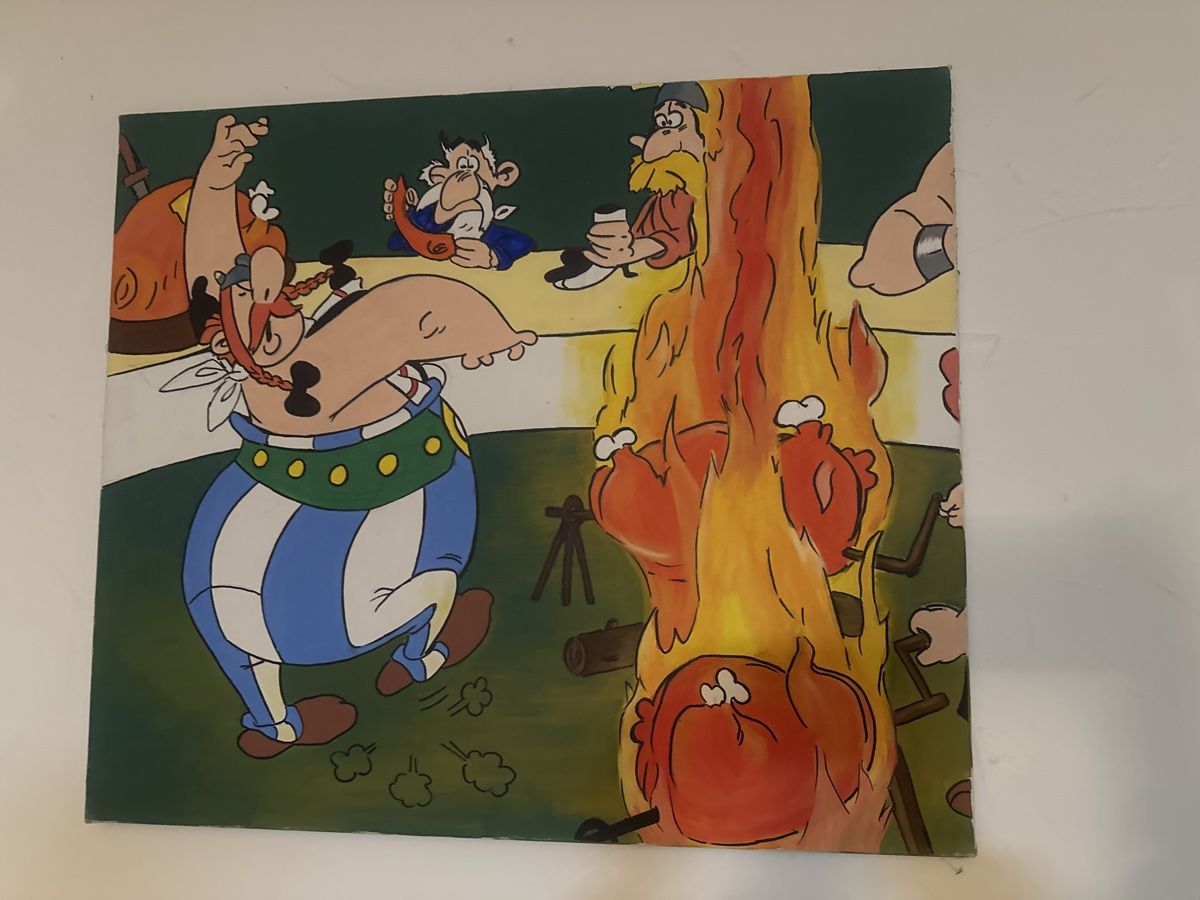 Fumetti: Witziges Asterix & Obelix Gemälde, Acryl auf Leinwand – Usato da Frauenfeld venduto da aluma14 1