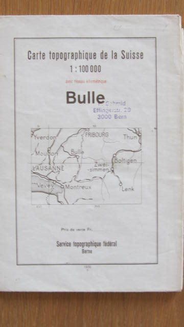 BULLE 1939 CARTE ATLAS KARTE SUISSE (Gebraucht) in Krattigen für CHF 14 ...