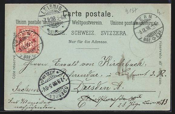 Ansichtskarten: Mondschein-Lithographie Bern, Panoramabl – Gebraucht aus Berlin von bartko-reher 1