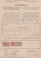 1898, Quittung der Postverwaltung +Vier-Farben-FRANKATUR +MO