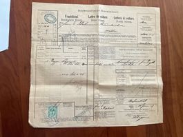 Frachtbrief 1897 mit Stempelmarke  Basel Stadt (F170)