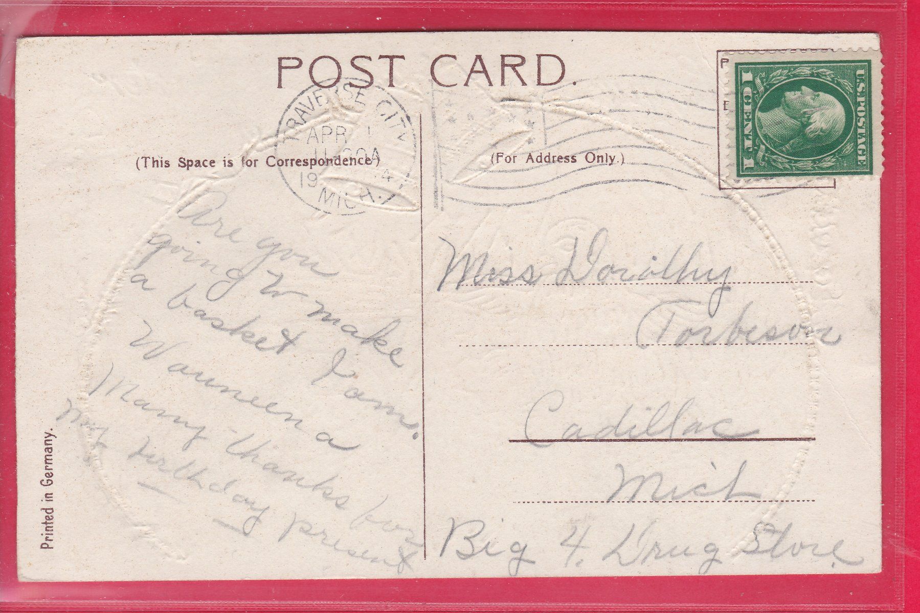 Cartoline postali: PRÄGEKARTE, A HAPPY EASTER – Usato da Oberrieden venduto da Gebirgsstelze 1