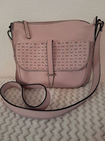 FOSSIL Ledertasche, Besatz rosa 