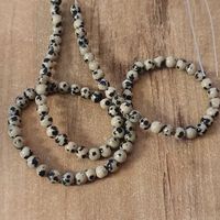 1 Strang Natürliche Stein Dalmation Jasper 4 mm