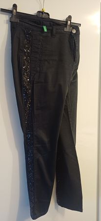 Benetton pantaloni neri taglia 42 con paillettes 🎉👖✨