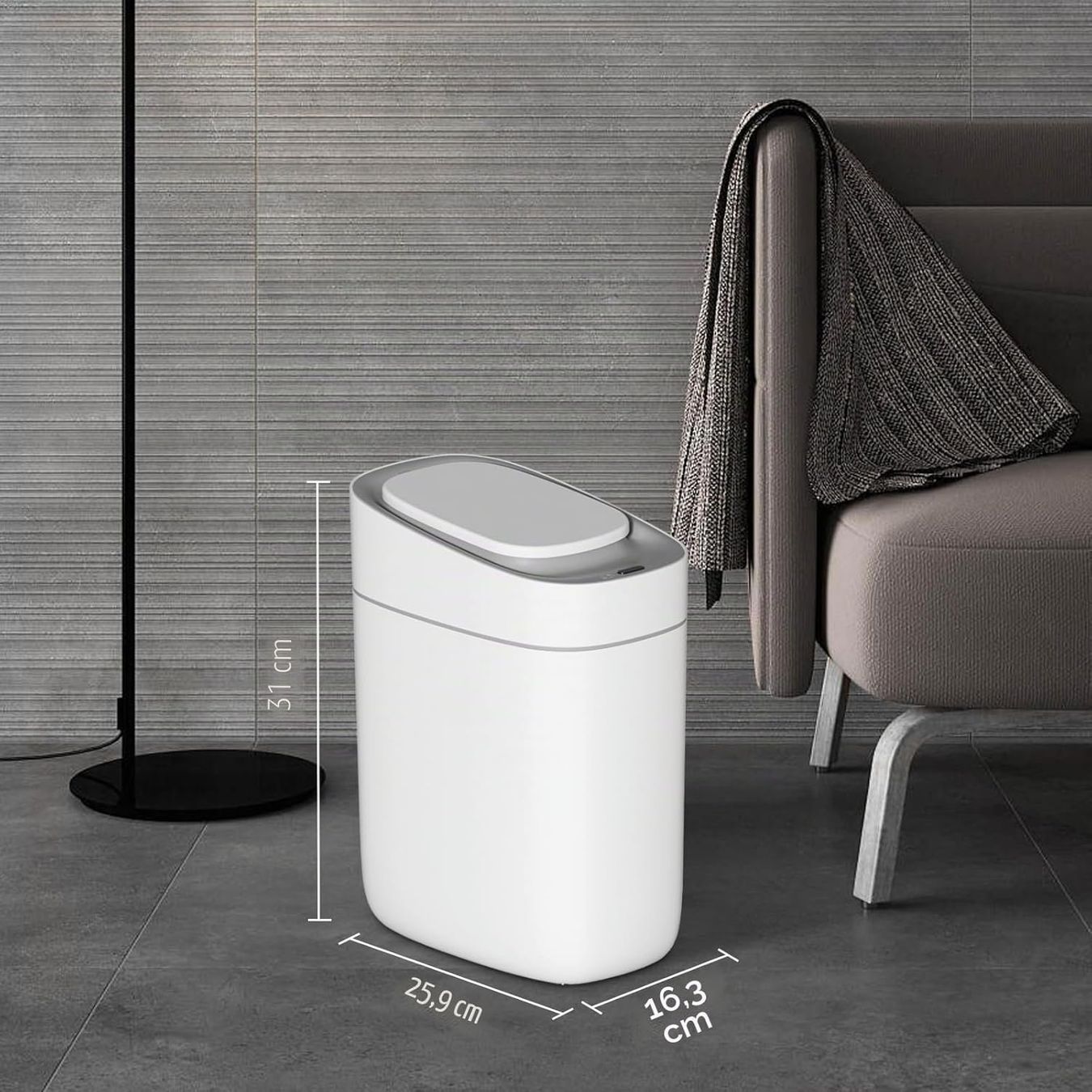 Poubelles: Mülleimer Automatisch Sensor 9,5L Schmal Wasserdicht Deckel – Neuf avec emballage d'origine à Hallau par Sale50OFF 7