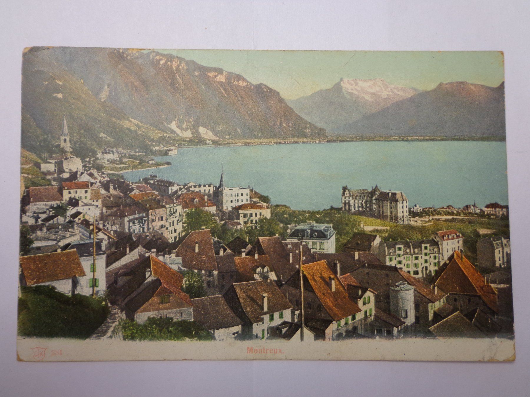 Cartoline postali: Antike Postkarten Ansichtskarten Schweiz Montreux 1908 – Usato da Andeer venduto da Baerenburger