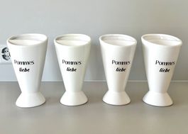 Pommes Frites Schale Keramik x 4