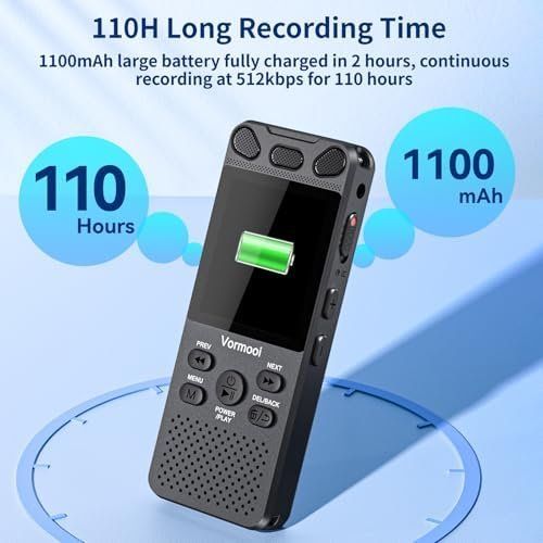 Aufnahmegeräte: 16GB Diktiergerät Digitales 110 Std Aufnahmegerät Externes – Neu und originalverpackt aus Hundwil von pak_7zvn 3