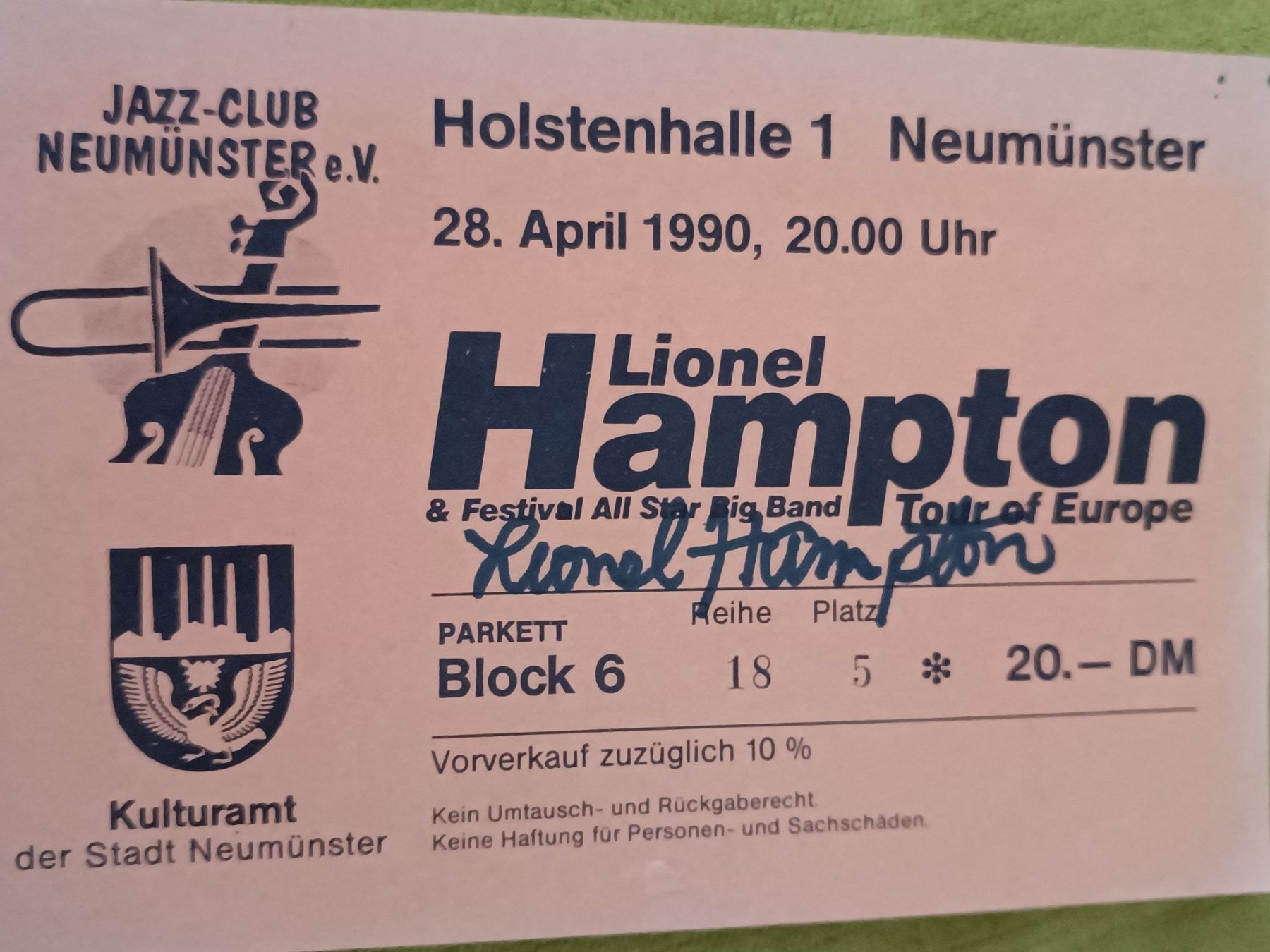 Autografi: Lionel Hampton - Jazz – Usato da Menziken venduto da Artographs