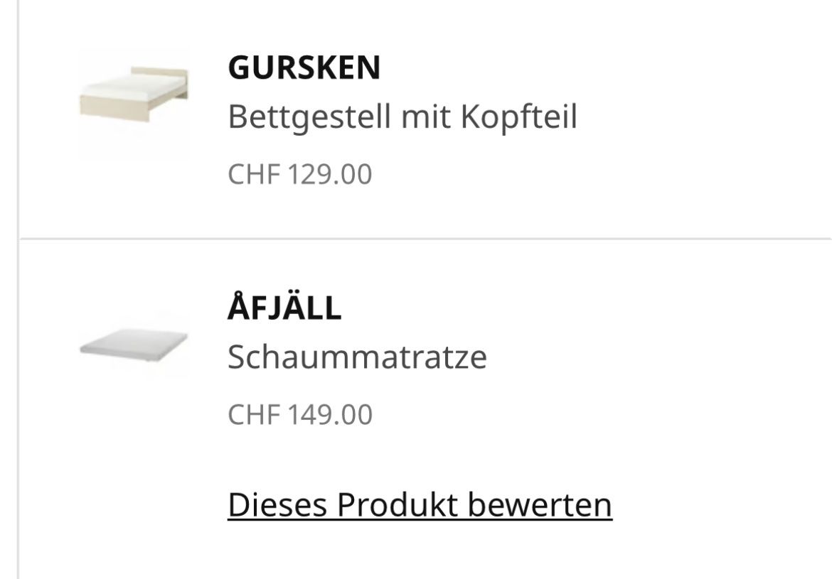 Ikea Letti: Bed Ikea 140x200cm – Usato da Zürich venduto da Slr19 2