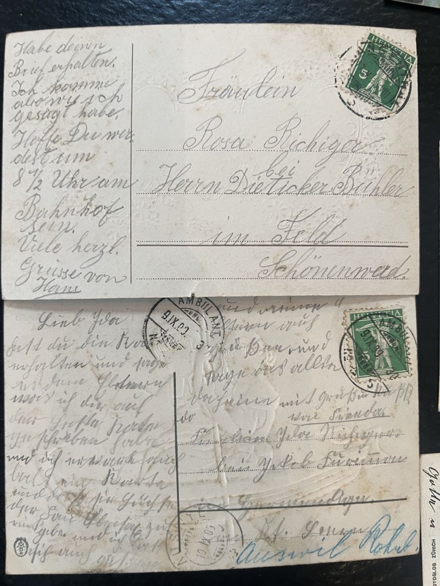 Ansichtskarten: 8 antike Postkarten ca 1909/1910/1922 – Gebraucht aus Laufen von Belezza 5