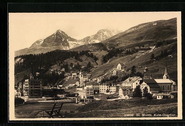 Ansichtskarten: St. Moritz, Kulm Quartier, Ortsansicht m – Gebraucht aus Berlin von bartko-reher