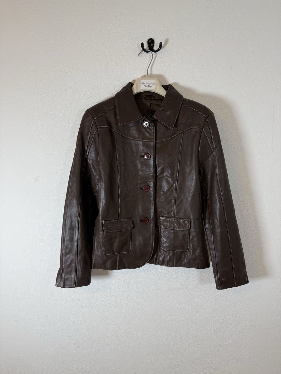 Jacken: Vintage leather brown jacket – Gebraucht aus Lugano von TheUniversalClothing