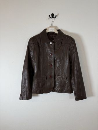 Vintage leather brown jacket