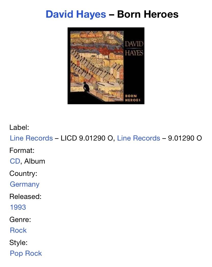 CDs: David Hayes – Born Heroes CD – Gebraucht aus Luzern von Lycka 2
