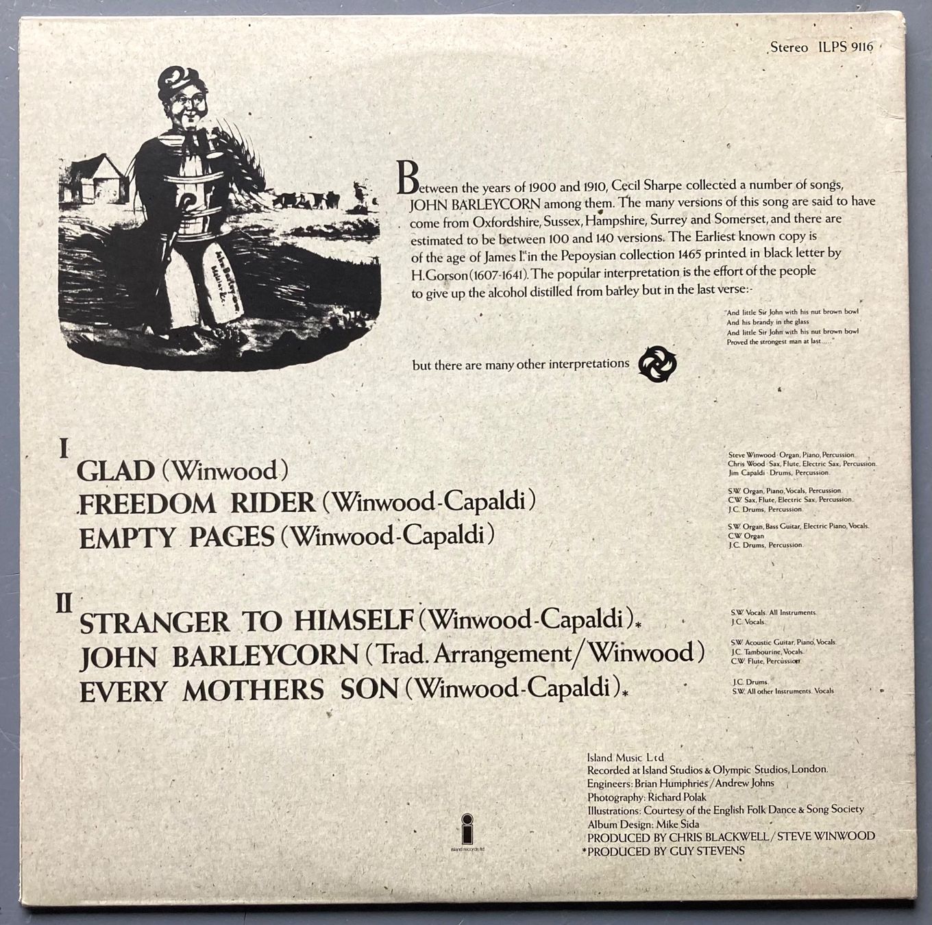Schallplatten: TRAFFIC - JOHN BARLEYCORN MUST DIE – Gebraucht aus Poliez-Pittet von Newtown-Records 1