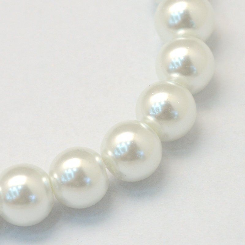 Perle (finte): Glasperlenstrang Weiss 4-5mm / 200St. – Nuovo (secondo la descrizione) da Rüegsau venduto da Tausendfreund