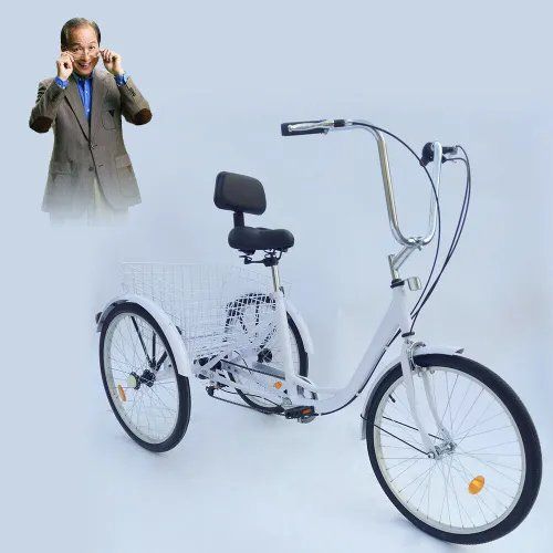 Tricycle Adulte 20 Pouces 3 Roues Avec Grand Panier – Vélo Senior Noir