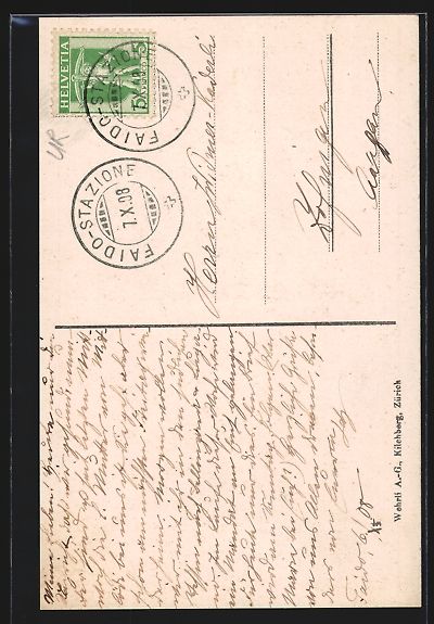 Cartoline postali: Flüelen, Ortsansicht mit Kirche und dem – Usato da Berlin venduto da bartko-reher 1