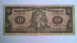 Billet banque Equateur 10 Sucres 22/11/1988  BE