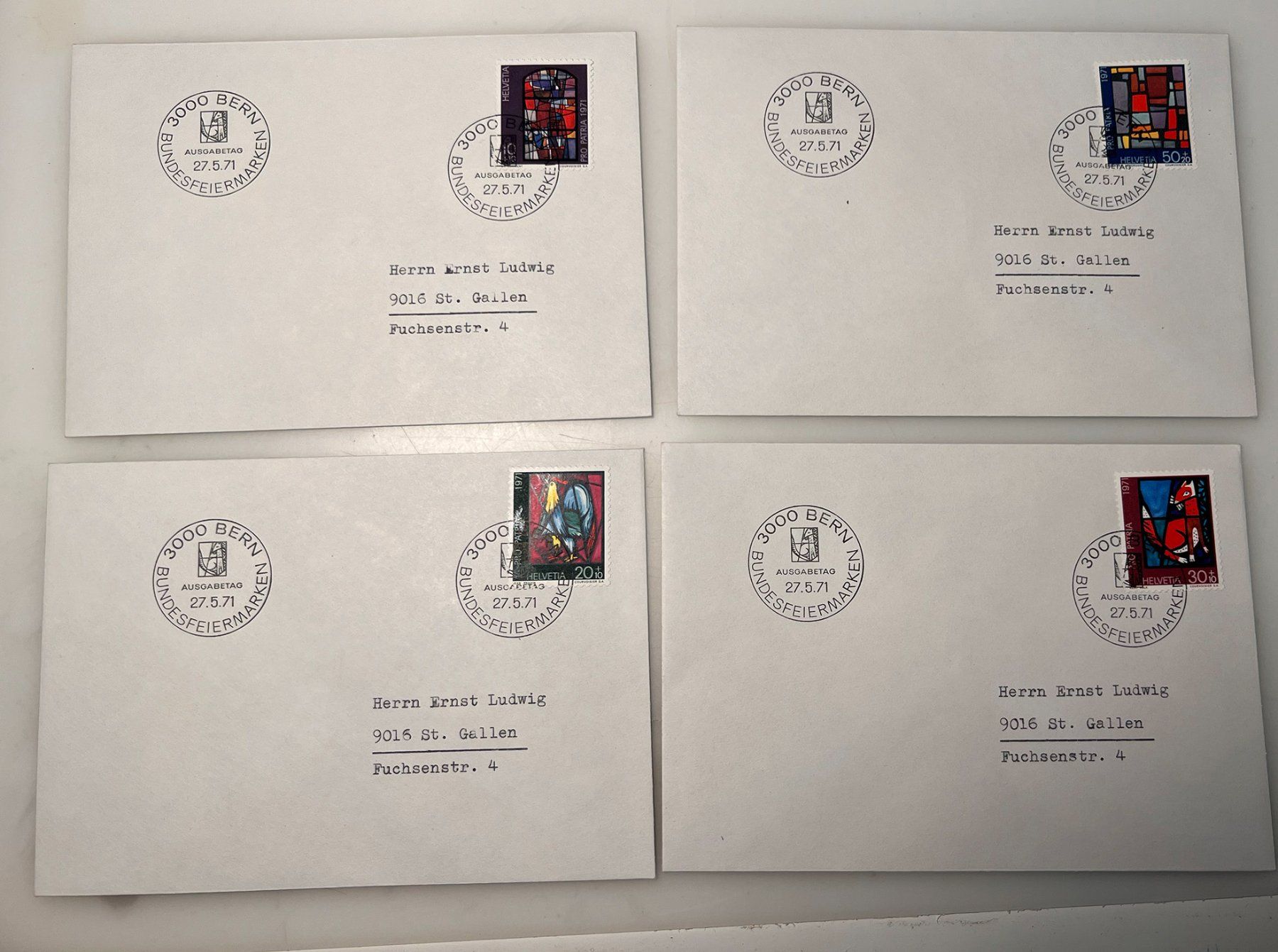Tutti i francobolli: FDC Lot Bundesfeiermarken 1971 – Usato da Riva san vitale venduto da abd_p86k