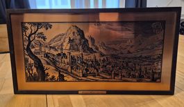 Graubünden Chur Kupferstich von Matthäus Merian 32×60cm